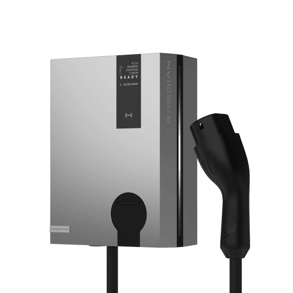 NEO Side Angle Cable Silver (2) Raedian Home EV Charger