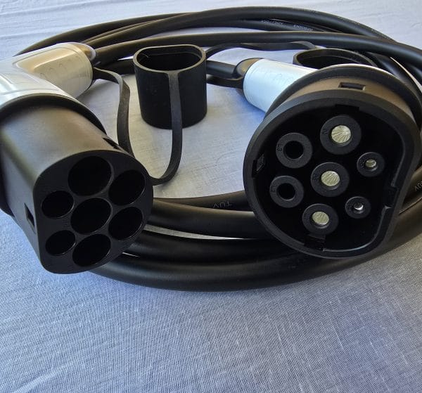 20250405_163815 Type 2 EV charging cable full length view showing 3 meter cable with protective coating